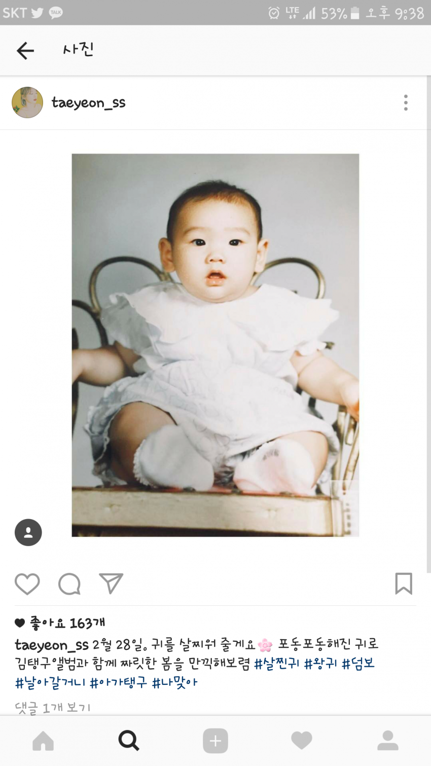 태연 인스타 올린 애기탱구ㅋㅋㅋ | 인스티즈