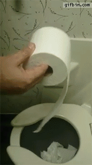 변기에 휩쓸려 내려가는 휴지.gif | 인스티즈