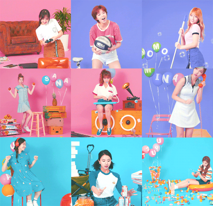 [트와이스] 트둥이들 9명 다있는 9분할 짤들.gif | 인스티즈