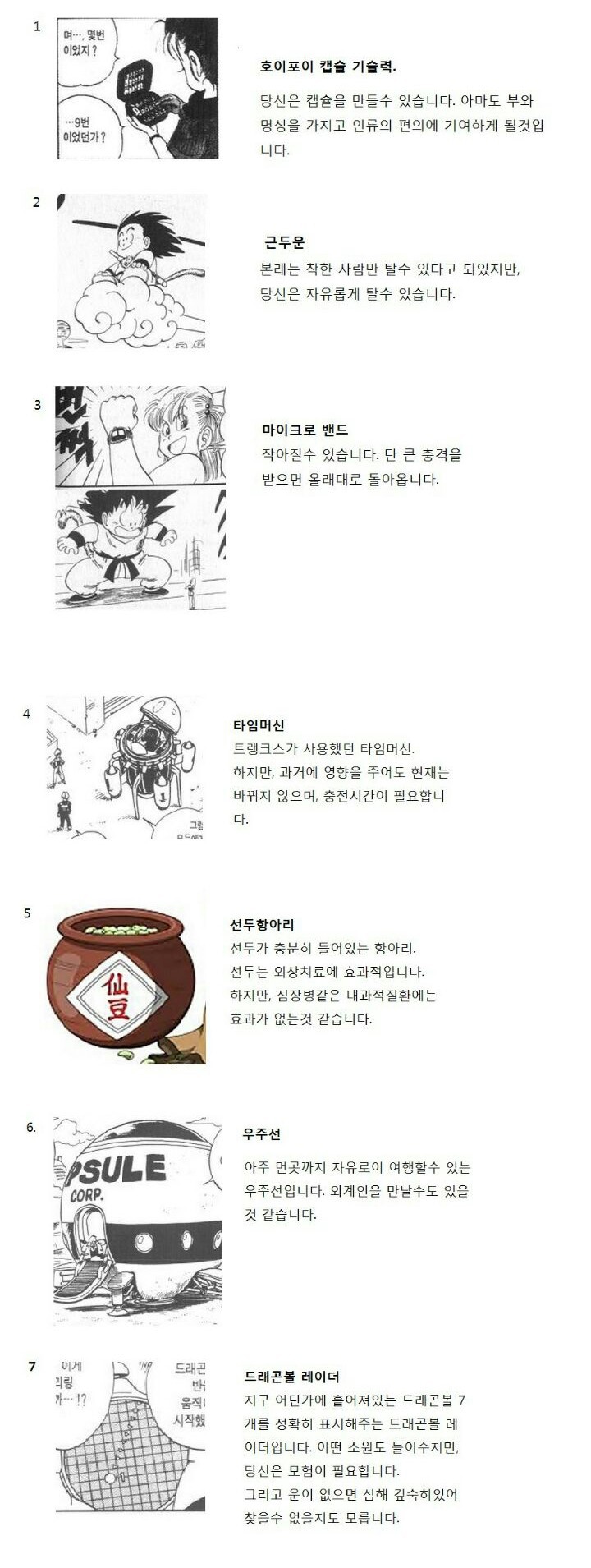 드래곤볼 아이템 중 하나를 가질수 있다면? | 인스티즈
